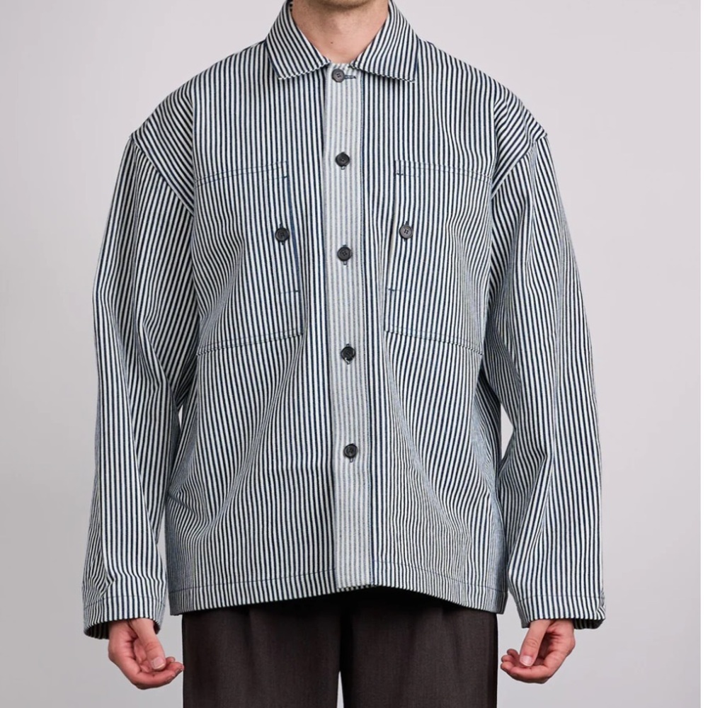 JW ANDERSON Men's navy and White Striped Jacket